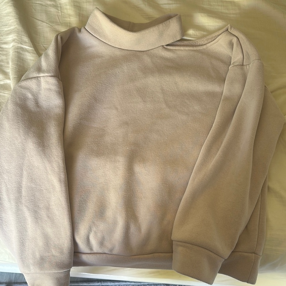 Forever 21 Tan Cowl Neck Sweater Soft Cotton Blend